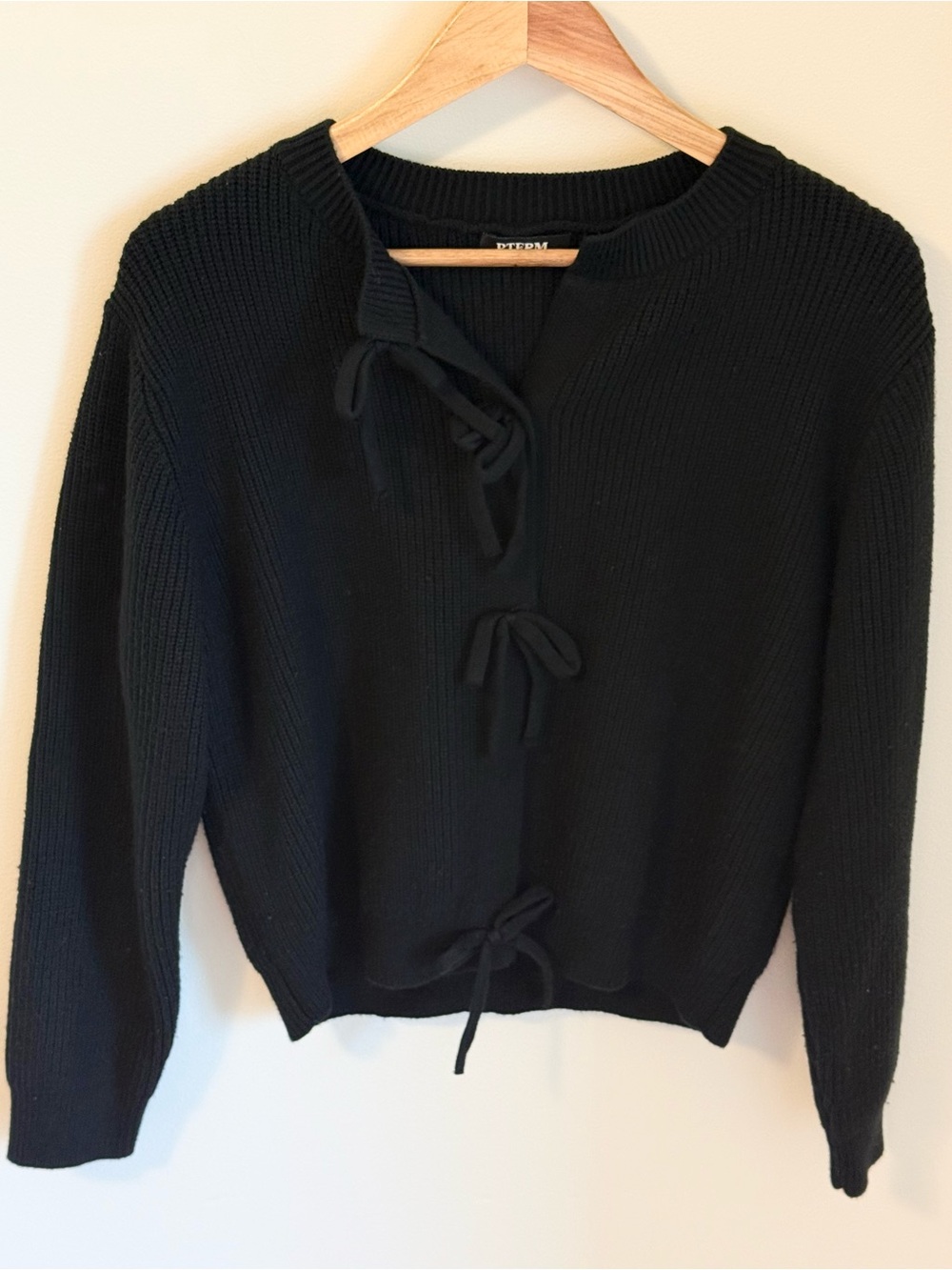 Black Knit Cardigan with bow ties!